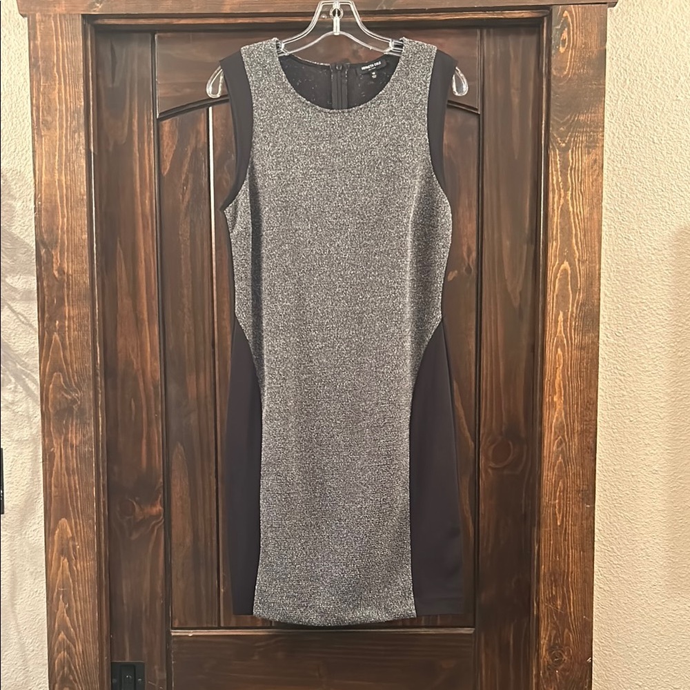 Gray Sleeveless Sheath Dress Knee-Length for Work